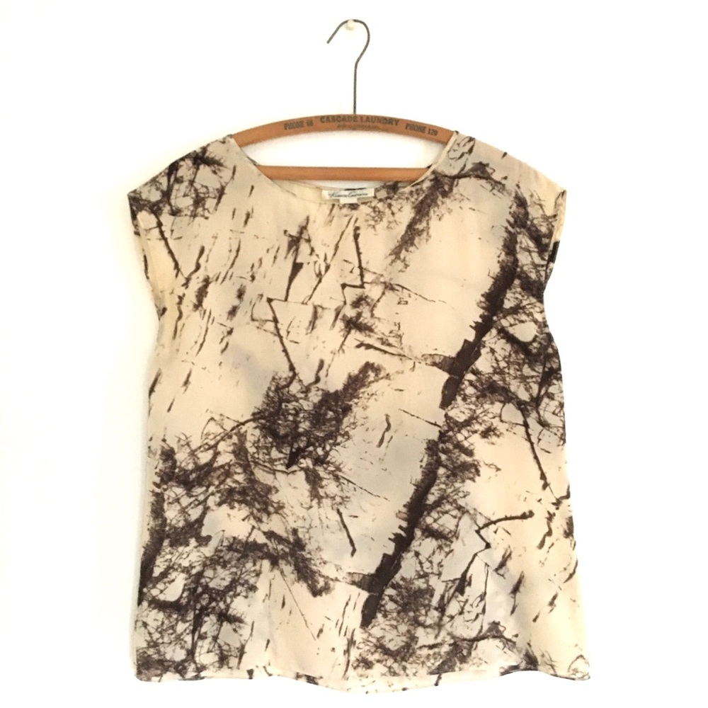 Silk Kenneth Cole Abstract Print Shell Tank Top